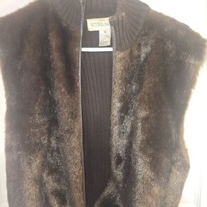 Victoria Harper Brown Fur Vest